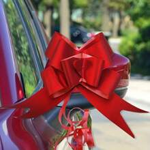 20pcs/Set Shimmery Red Streamers, Plastic Material, Suitable For Wedding Car Decoration, Engagement Dowry, Christmas, Valentine's Day, Mother's Day And Birthday Party Decoration, Gift Box Packaging