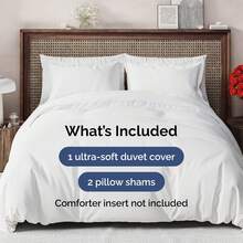 Cover Queen Size Set - Extra Soft Queen Size Duvet Cover 90 X 90 With 2 Pillow Shams - Hotel Luxury Easy Care And Fade Free W/ Zipper Closures & Ties - Breathable Bedding Set (Light Sage Green) - 01 - 白色(無被子) - 查看 9