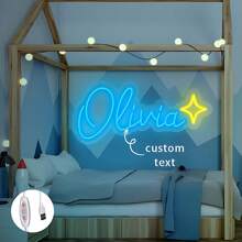 Insegna al neon personalizzata - luci a led per interni per decorazione camera da letto, decorazione stanza, decorazione parete, decorazione personalizzata per regali di compleanno per adolescenti, feste o uso commerciale - alimentata tramite USB, facile da installare