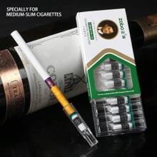 120 piezas/Paquete de boquillas desechables de filtro de cigarrillos, con triple imán para una filtración saludable, en caja portátil separada, limpio e higiénico, con función de recogida tipo cajón, boquillas desechables para fumar, naturales y cómodas, accesorios para fumar