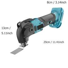 IKUNQUAN Herramienta multifunción inalámbrica, repuesto para Makita, con 2 baterías de 3000mAh, 21 accesorios, velocidad variable y ángulo de oscilación de 4°, motor de cepillo de 18V, oscilante para cortar y remover. - Azul - Ver 11