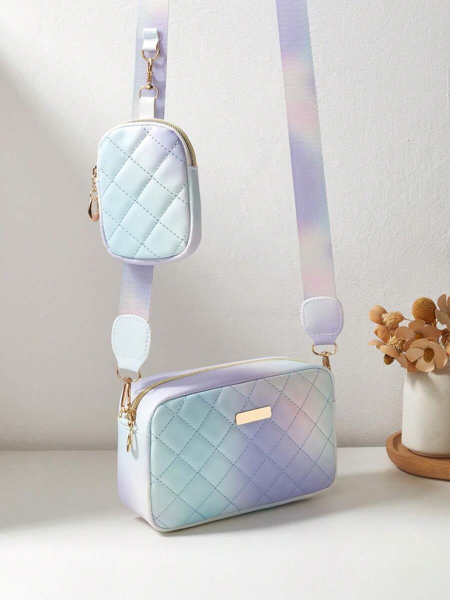 1pc Girl's Mini Wavy Pattern Embossed Letter Bag, Mobile Phone Bag Coin Purse