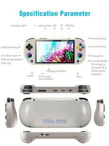 1 Set tragbare Handheld-Spielekonsole mit 5-Zoll-HD-Bildschirm, unterstützt kabelloses 2-Spieler-Gamepad, mit 30.000 nostalgischen Retro-Klassikern und 30 Simulatoren wie PS1/GBA, mit tragbarem Arcade-Joystick, ideal als Geschenk zum Geburtstag oder Feiertag für Männer und Ehemänner