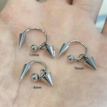 VKHK 3pcs/Set Punk Style Stainless Steel Earrings Set, Suit For Women And Men, Party/Gift - 3 Piece Earring Set - View 2
