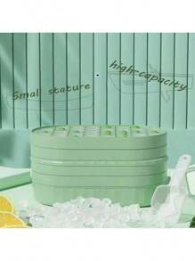 1 Set Fashion Ice Cube PP Mold With Ice Scoop & Storage Box, Quick Freezing Ice Tray, Suitable For Cold Drinks, Commercial Grade Summer Necessity, Easy To Freeze And Use, Easy To Clean, Kitchen Gadget, Applicable For Outdoor, Camping