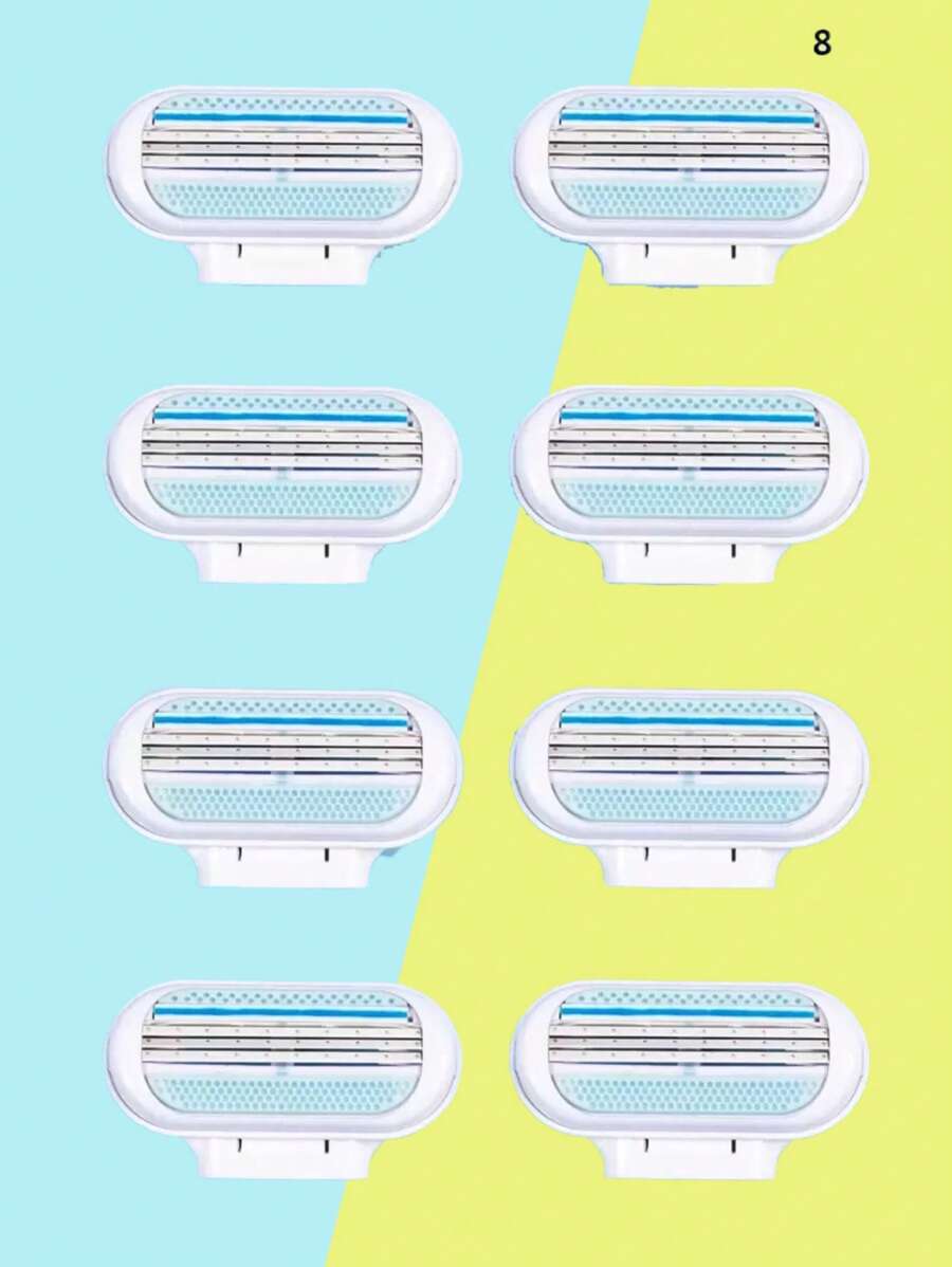 8er-Pack Ersatzklingen kompatibel mit Venus Damenrasierern, 3-Klingen-Köpfe und Gleitstreifen, schützt Ihre Haut, schnelles und einfaches Rasieren, Klinge alle 30 Tage ersetzen