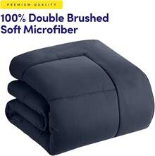 JIANGTAO-Dorm Room Essentials College Bedding Comforter Set 5 Piece Twin XL Size Bed In A Bag For College Students Boys And Girls, Twin XL, Navy Blue - 藏蓝色 - 查看 4