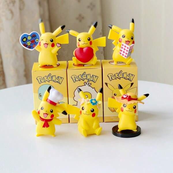 pokemon 1pc Cute And Funny Pokémon Pikachu Surprise Blind Box Ornaments Six Random Shapes With Special Decorations, Full Of Surprises Back To School Season Products Teacher Rewards Student Rewards Christmas, Valentine's Day, Father's Day, Mother's Day, Teacher's Day, Halloween, Easter, National Day, Children's Day, Women's Day Birthday Gifts Pokémon Theme Parties Daily Decoration (The Doll Has Some Defects, Mind Carefully)