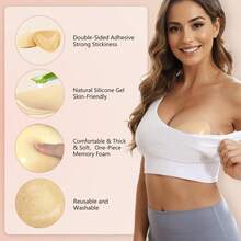 Double-Sided Sticky Bra Inserts,Snowy Sticky Bra Inserts,Sticky Bra Push Up, Self Adhesive Pads Ultra Instant Lift Bra, Push Up Bikini Pads For Sports Bra Swimsuit - Multicolor - View 3