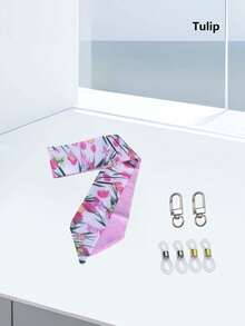 1 件印花围巾眼镜链、太阳镜眼镜链带、挂绳、面罩挂绳、眼镜配件 - 彩色 - 查看 12