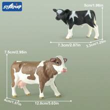 Realistic Farm Animal Figurines Toys Set, Plastic Learning Educational Playset Animal Themed Party Supplies For Easter Egg Birthday Christmas,Farm World - Pig, Goose, Chicken, Duck, Dairy Cow, Donkey, Water Buffalo, Sheep, Rabbit, Dog, Cat, Parrot Farm Animal Toys For Kids Girls Boys Ages 3+