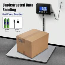 Shipping Scale, 440 Lbs/0.35oz High Accurate Digital Postal Scale With Hold/Tare Function, Shipping Scale For Small Business, Packages, Luggage, Home Use, Battery & Charging Cable Include - USB & Battery Powered - Silver - View 6