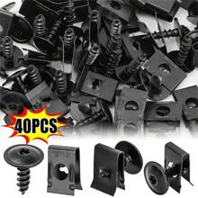 20 Piezas/40 Piezas Juego de tornillos roscadores automáticos en forma de U para metal, accesorios de ajuste para coche y motocicleta