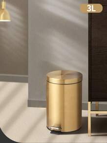 3L Stainless Steel Pedal Bin Copper Metallic | Anti-Fingerprint | Matt Finish | Small Bathroom Garbage Bin With Inner Holder Bin