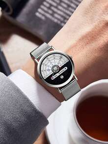 DOM 1pc Fashion Sports Style Men's Watch, Round Quartz Date Display, Suitable For Daily Wear And Decoration, Christmas, Birthday Gift For Friends Or Father - Shape - View 4