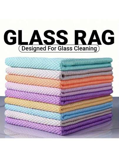 1/5/10pcs, Fish Scale Glass Wiping Cloth, Household Cleaning Cloth, Stains Removal Cloth, Dishwashing Cloth, Window Wiping Towel, No Trace, Multipurpose Rag, Cleaning Supplies, Cleaning Tool, Back To School Supplies