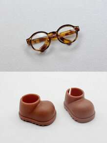 1 Set For Labubu Clothes Suitable For The First And Second Generation Of Labubu Clothes, A Cute Denim Braces Suit, Labubu Shoes, And Labubu Glasses