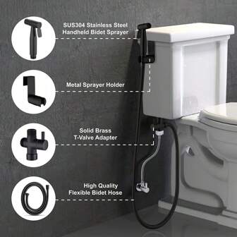 1 套完整的浴室淋浴高压喷枪、马桶伴侣、坐浴盆、马桶伴侣配件、身体清洁喷枪（亚洲标准 G1/2 英寸和美国标准 G7/8 英寸）浴室配件、浴室收纳盒、返校收纳盒