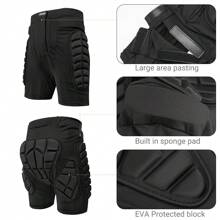 1 Pc Motorcycle Shorts Black Breathable Moto Armor Shorts Pants Motorbike Protective Gear Hip Protector Skating Racing Shorts Motocross Skating Extreme Sports Pants Motorcycle Accessories