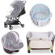 1/2pcs Twin Stroller Mosquito Net, Foldable Full Enclose, Anti-Drop Fully Covered, Fashion Dual Persons Insect-Proof & Sunshade Net