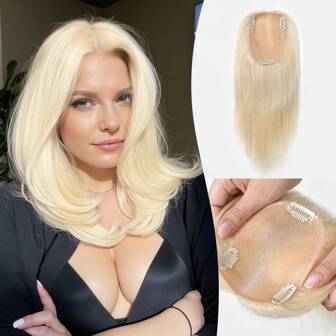 Hair Toppers For Women Brazilian Real Human Hair Mono Top Hair Pieces For Thinning Hair Upgrade 8*12 Cm Top Silk Lace Base Clip In Extensions S613#