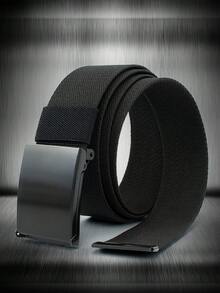 弹力战术腰带，光滑扣尼龙编织带，男士弹性户外军训裤腰带 - A - 查看 5