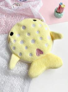 1pc Creative Cartoon Shark Coin Purse With Large Capacity Lightweight Cute Pendant Data Cable Bag Zipper Storage Bags