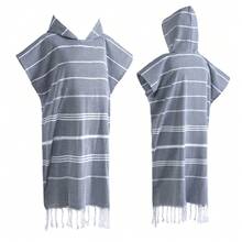 1Pc Hooded Towel, Turkish Beach Towel, Bathrobe,Sandproof Large Surf Poncho, Lightweight, Soft And Super Absorbent, Suitable For Swimming, Beach Surfing, Bathroom Accessory, Beach Essentials. - Multicolor - View 19