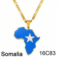 1 件 3.8 厘米嘻哈非洲地图吊坠项链首饰