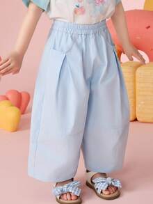 ASK JUNIOR 女童直筒休闲裤