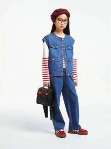 Annil Abbigliamento per bambini, ragazze, ragazzi grandi, giacche di jeans, autunno