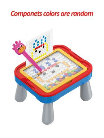 Children's Magnetic Toy Drawing Board, Colored Beads Puzzle, Magnetic Drawing Board, Point Learning Puzzle Colored Drawing, Early Childhood Education Thinking Training Puzzle Toys