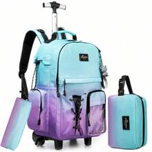 3 pezzi set di bagaglio a mano con zaino con ruote, zaino porta PC per scuola e trolley da viaggio, disponibile in più colori