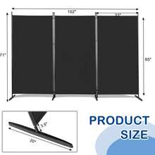 6FT Trifold 130g Polyester Fabric Plastic Foot Carbon Steel Frame Foldable Screen Black - Black - View 2