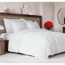 Cover Queen Size Set - Extra Soft Queen Size Duvet Cover 90 X 90 With 2 Pillow Shams - Hotel Luxury Easy Care And Fade Free W/ Zipper Closures & Ties - Breathable Bedding Set (Light Sage Green) - 01 - 白色(無被子) - 查看 8