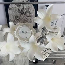 3/5pcs Artificial White Lily Heads - Realistic EVA Petal Design, Reusable Plastic Flower Decoration, Suitable For DIY Wedding Ceiling Decoration, Event Center Decoration, Home And Venue Decoration, Large-Scale Flower Arrangement (Christmas, Thanksgiving, Graduation Ceremony), Fresh Flower Decoration