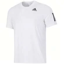 Adidas 男士宽松透气速干休闲训练运动T恤 - 白色 - 查看 1