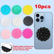 1 Stück/2 Stücke rechteckiger Silikonnapf-Handyhalter einseitig/doppelseitig, 10 Farboptionen, tragbarer & beweglicher Handyhalter, Handyhalterung