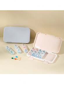1 件旅行友好型 21 格药丸收纳盒 - 紧凑型药品和补品收纳盒 - 彩色 - 查看 8