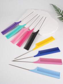 8/4/1 件专业尖尾梳针尾梳鼠尾梳分梳不锈钢尾梳防静电发刷：多功能梳子适用于普通头发梳理缠结发型糖果色，非常适合美发师、沙龙和家庭使用、发刷、梳子、美发工具、理发沙龙美容美发产品和配件回到学校、旅行、女士发饰、刷子、发刷、发梳、顺发刷、球刷、迷你发刷、发刷套装、木梳、梳子、光滑后刷、发刷、边缘刷、刷头发、发梳、发刷套装、梳头发、迷你发刷、顺发刷、美发产品、美发工具、美发用品、护发、卷发刷、理发师、理发配件、美发设备、旅行必需品、发型、美发 - 青檸色 - 查看 7