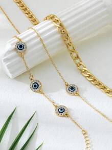 Conjunto de 3 peças de colar com pingente de demônio criativo e moderno + conjunto de joias com corrente para óculos, adequado para mulheres, festa/casamento/viagem, presente de feriado