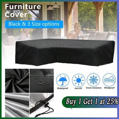 Waterproof L Shaped Garden Furniture Cover Heavy Duty Rattan Corner Outdoor Sofa