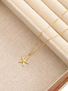 1 Collana stile oceano con stella marina, gioielleria in acciaio inossidabile, adatta per donne, vacanze, regali, uso quotidiano