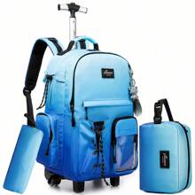 3 pezzi set di bagaglio a mano con zaino con ruote, zaino porta PC per scuola e trolley da viaggio, disponibile in più colori
