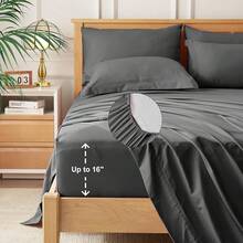 Newspin Queen Bed In A Bag 8 Pieces Comforter Set, Black All Season Bed Set, Queen Bedding Sets With Comforter And Sheets, Pillow Shams, Flat Sheet, Fitted Sheet, Pillowcases And Bed Skirt - 灰色 - 查看 4