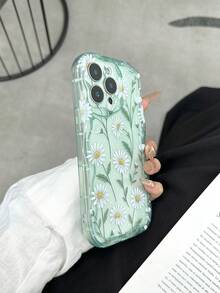 Floral Painting Cream Swirl Wavy Edge Gloss Painting Anti-Drop Phone Case With Handmade Beaded Bracelet Accessories Suitable For IPhone 16/11/16pro/16plus/16promax/16e/15Promax/13/14/12/XS/XR/7G/8P Phone Protective Cover - Multicolor - View 8