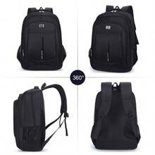 Black Multi-Layer Travel Backpack-UK - Black - View 9