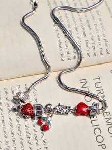 1 件复古心形项链、文艺复兴泰迪熊项链、可爱小熊项链、12 星座吊坠项链，多种款式可选 - 銀色 - 查看 9