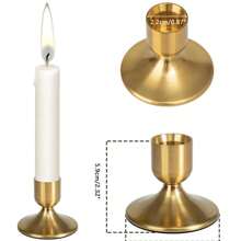 12pcs Gold Tapered Candlesticks, For Tabletop Centerpieces, Wedding Receptions, Holiday Christmas Capes, Home Decor, Halloween/Christmas Decoration,Room Decor,Gifts