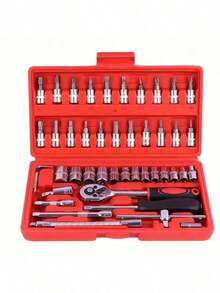 1/12/46pcs Repair Tool Kit Set, Suitable For Home, Car, Motorcycle, Bicycle Maintenance And Portable Repair Tools - Multicolor - View 11
